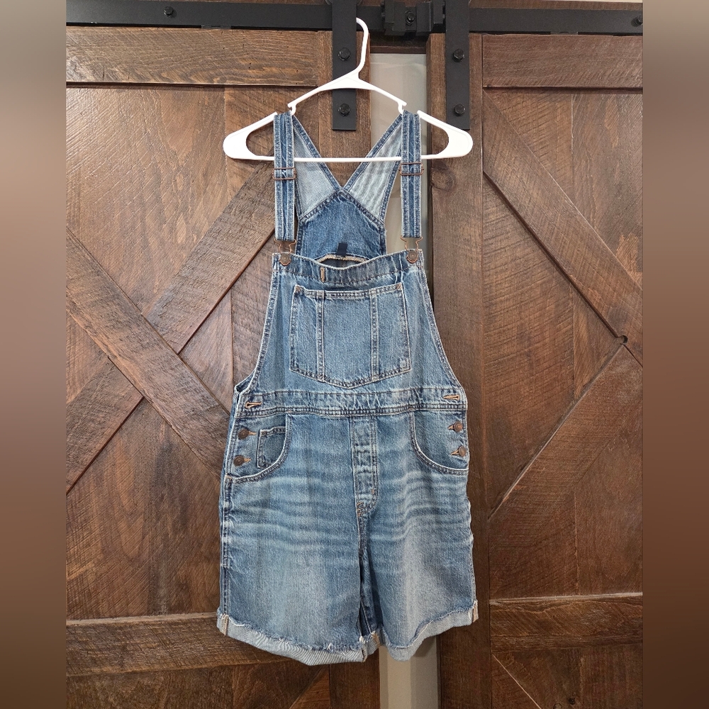 American Eagle Outfitters Blue Denim Short Overalls